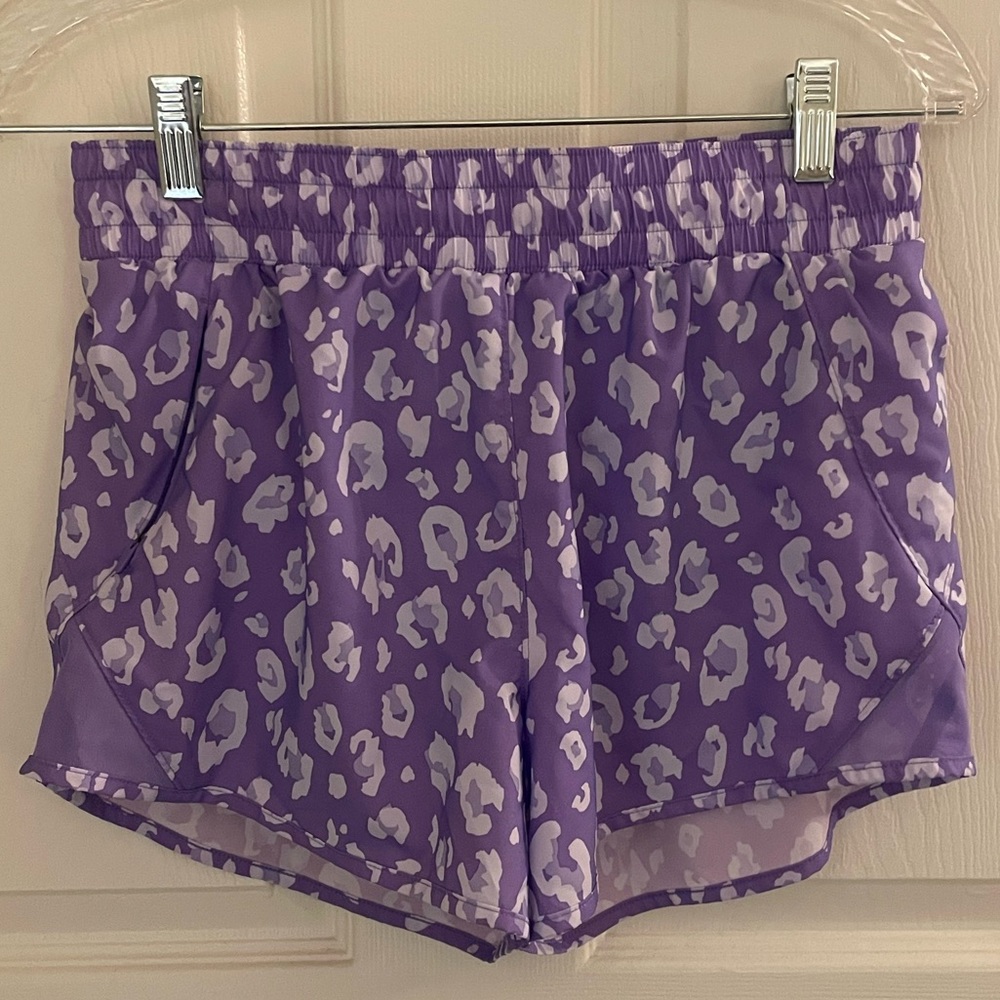 Purple Leopard Workout Shorts